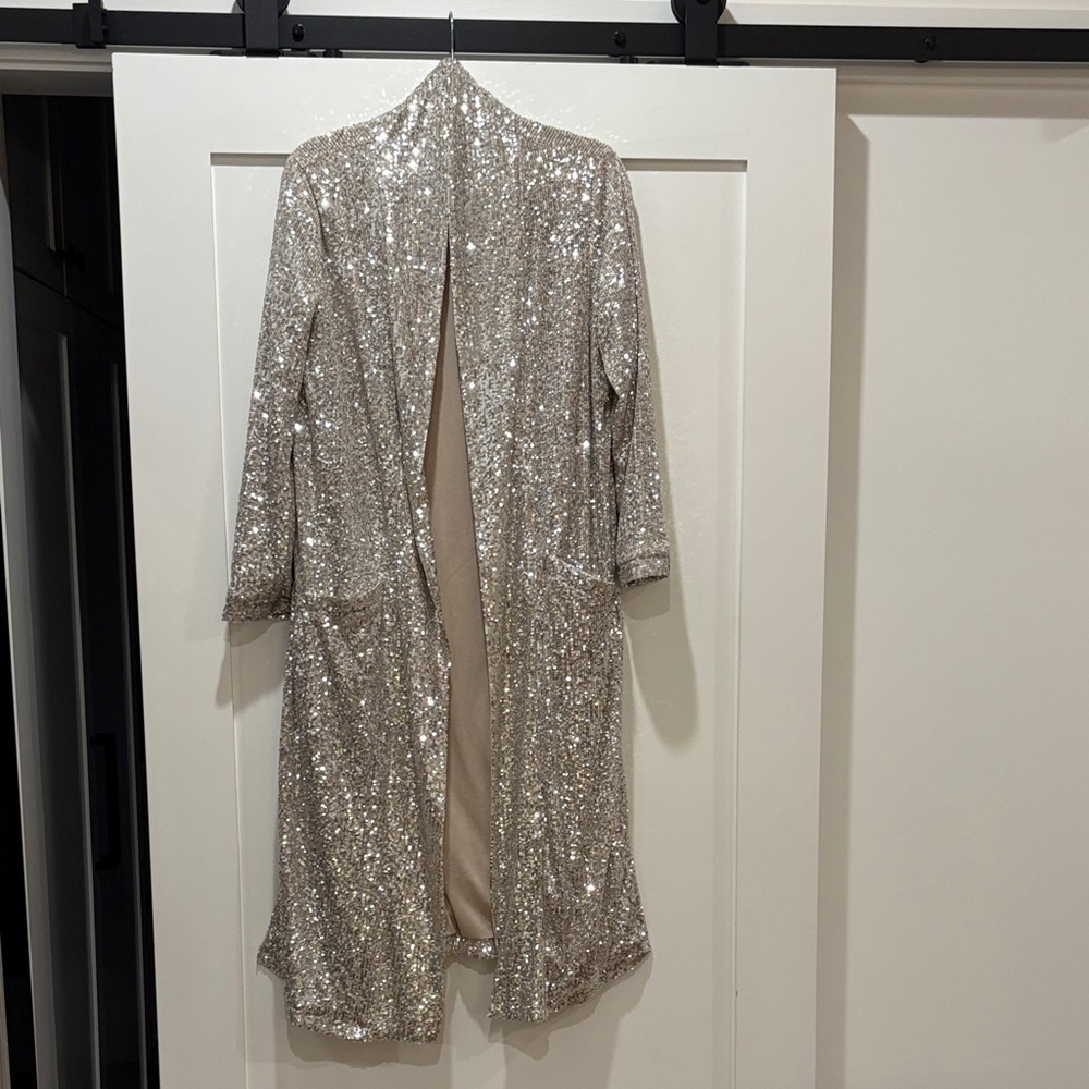 BB Dakota Sparkling Sequin Robe - Silver
